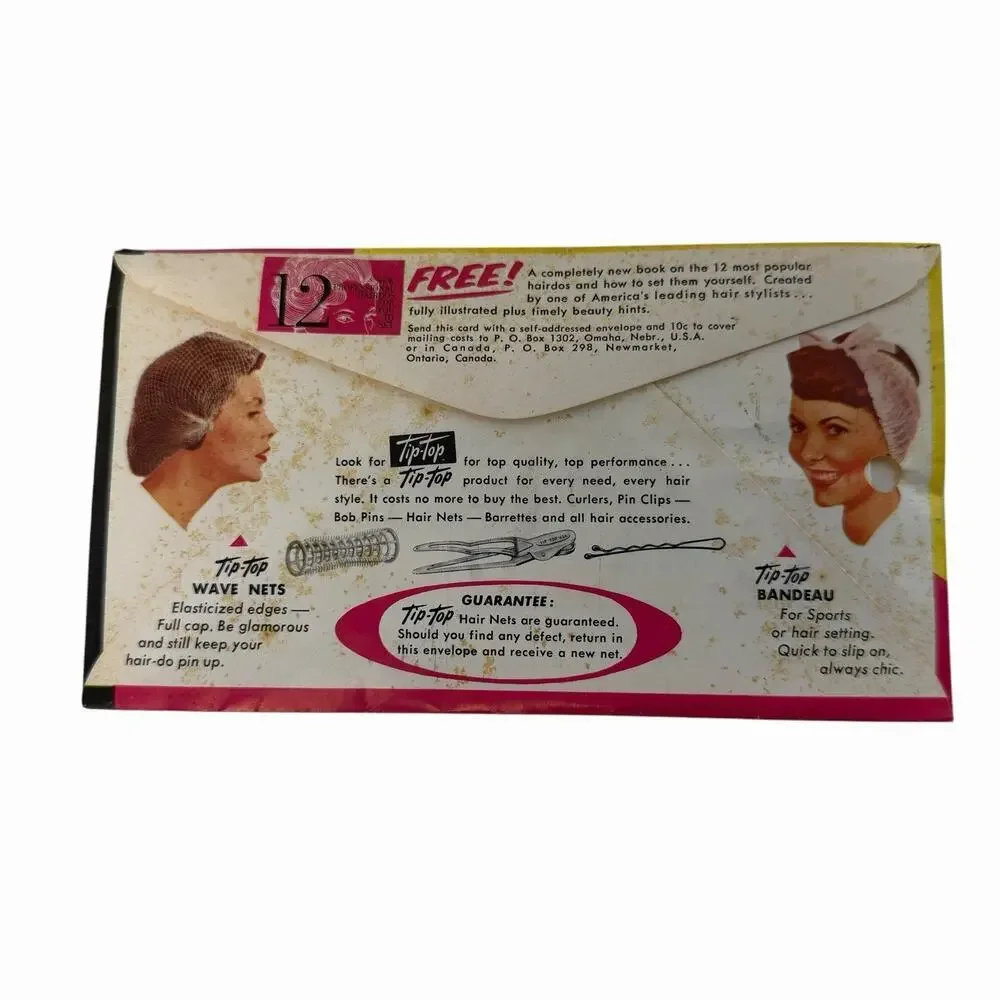 Vintage Tip Top 3-Pack Hair Nets Bobbed Size Light Brown Nylon NIP Collectible